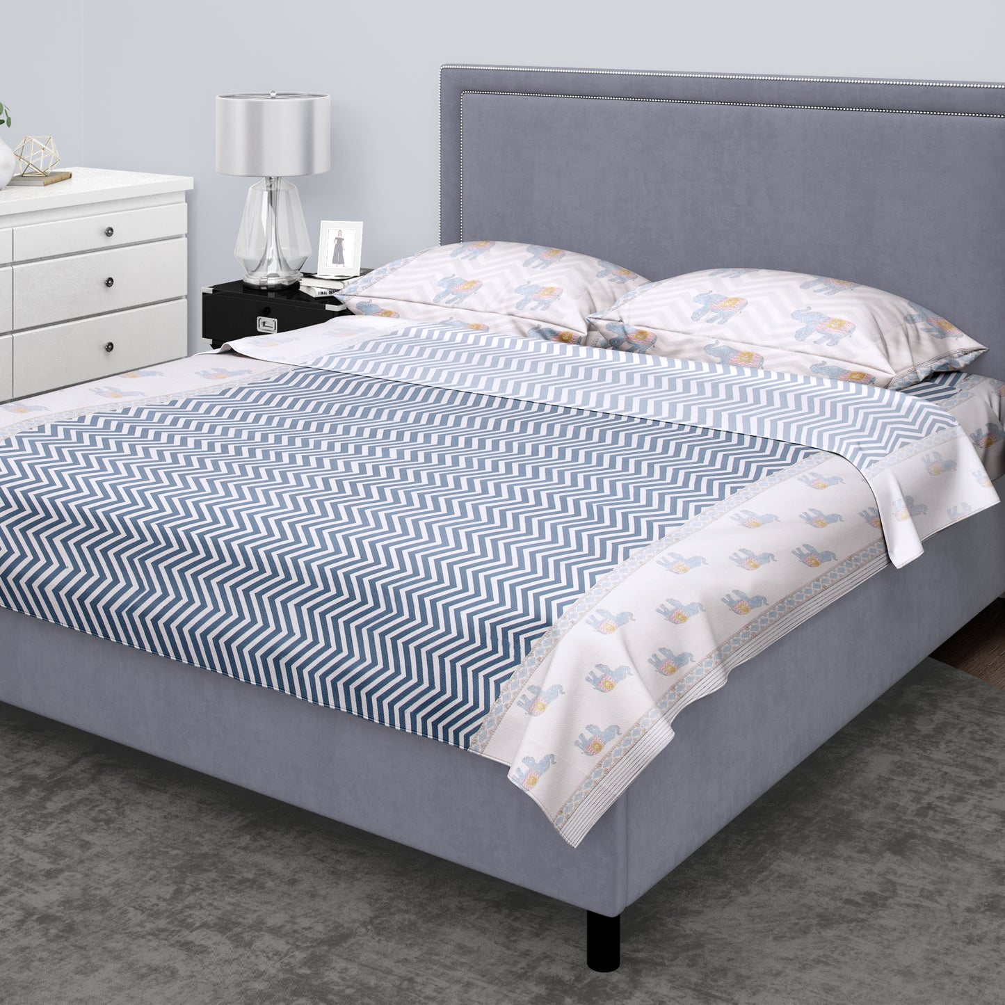 Gajraj Grandeur Hand Block Printed Bedsheet