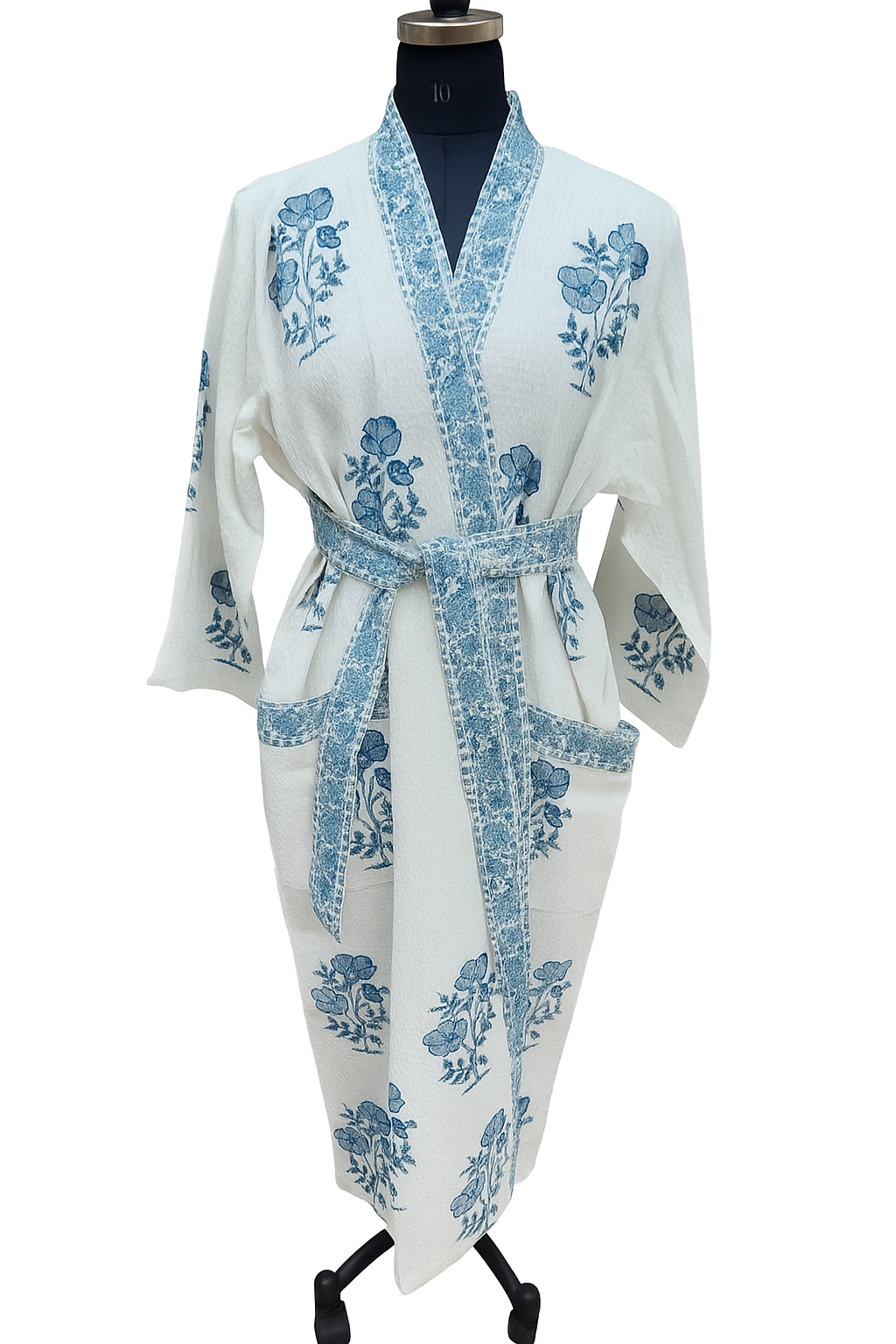 Indigo Garden Waffle Cotton Robe