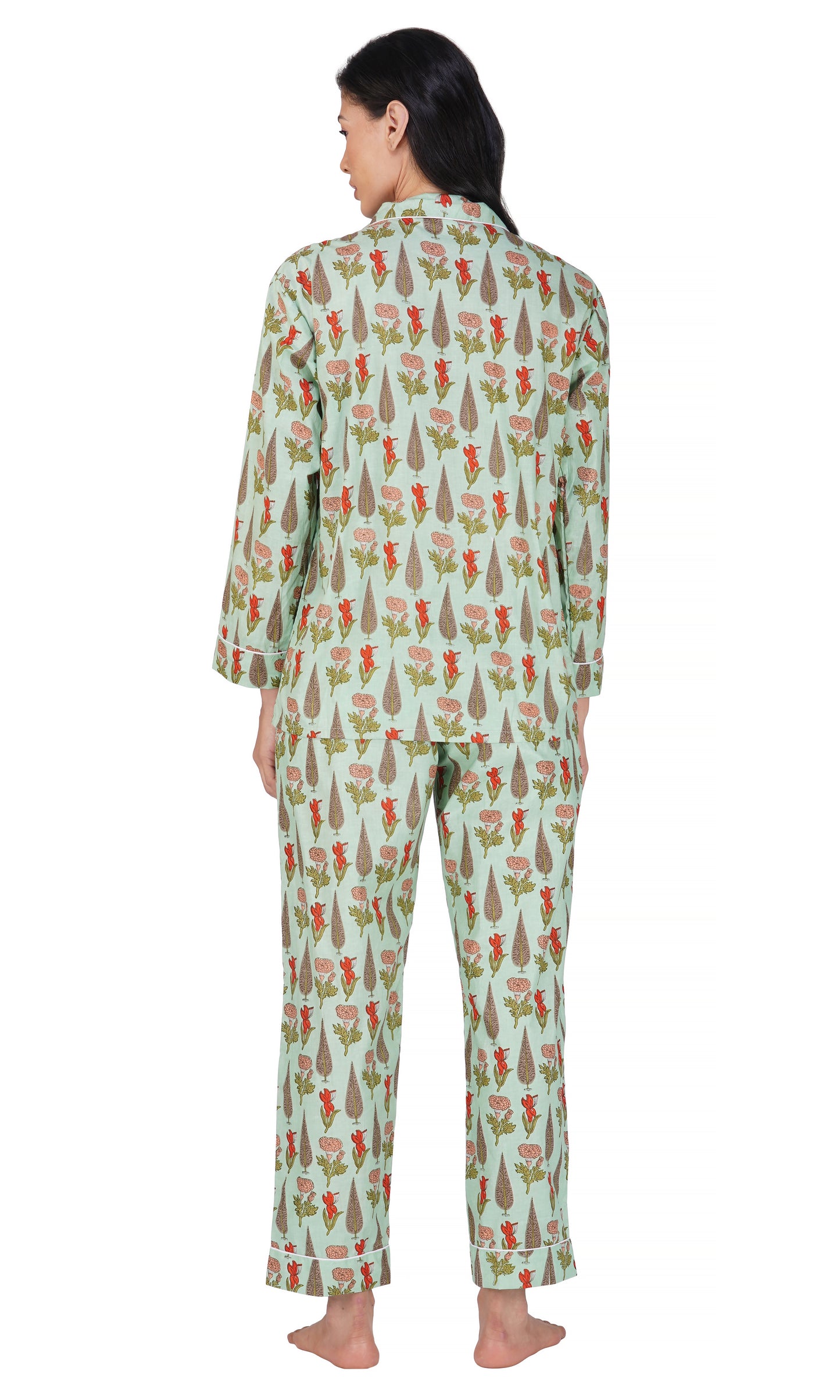 Ruby Forest: 3-Piece Women's Block Printed Pajama Set