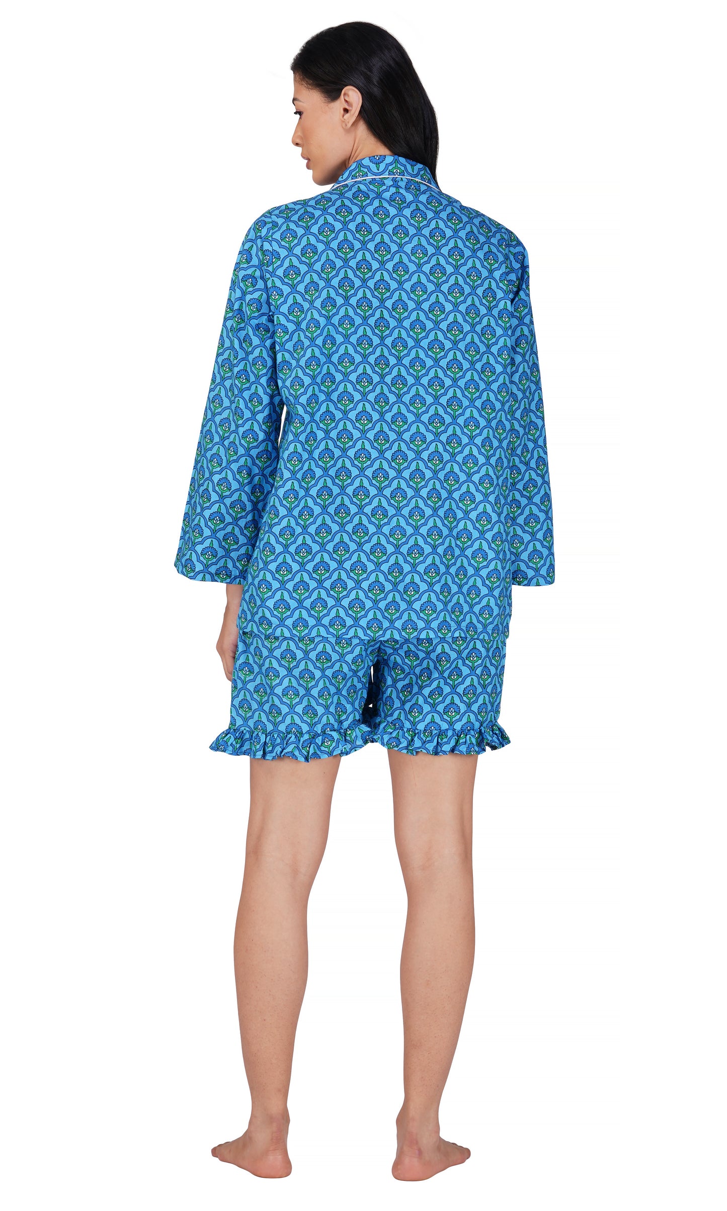 Emerald Haven: 3-Piece Shorts Pajama Set