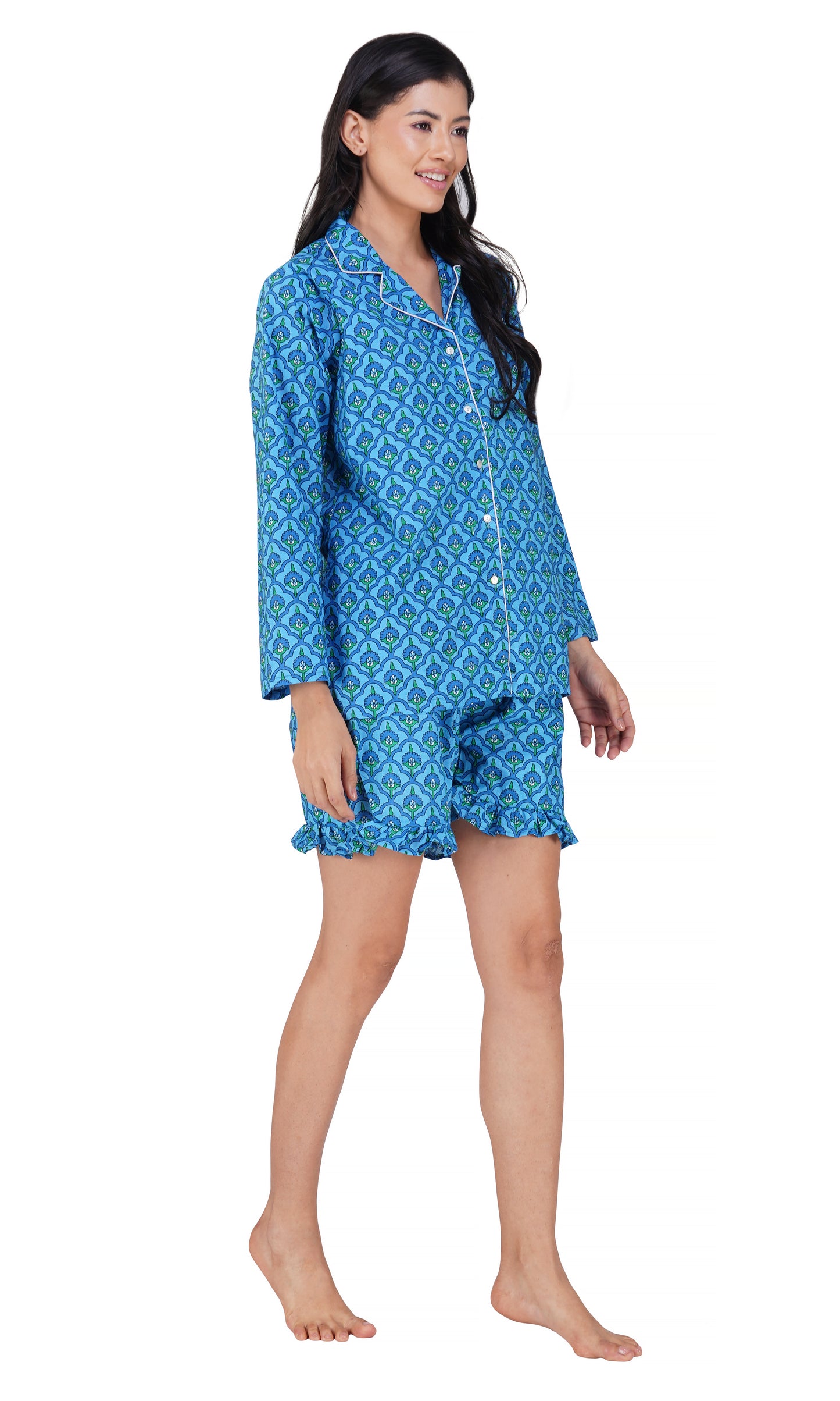Emerald Haven: 3-Piece Shorts Pajama Set