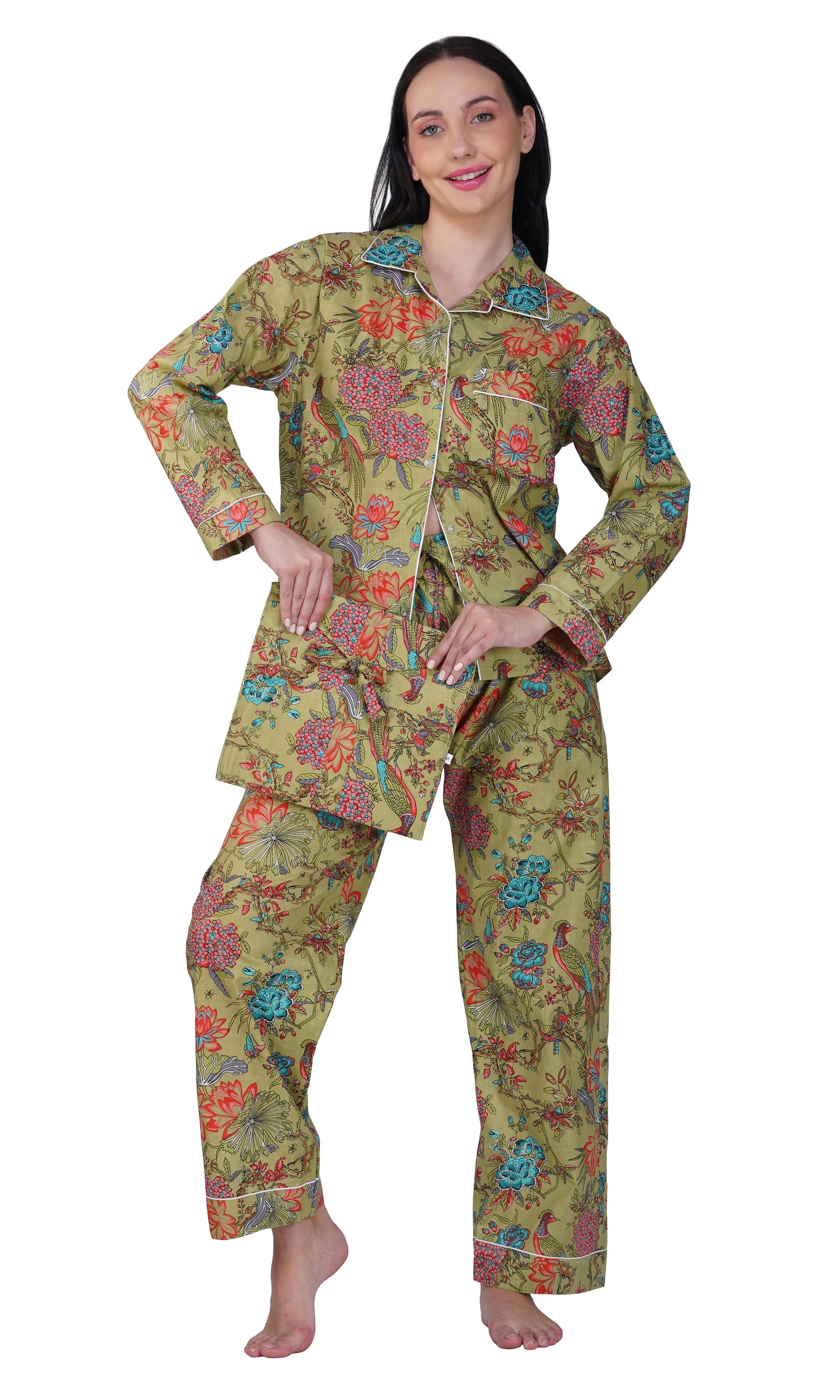 Jungle Majesty: 3-Piece Peacock Pajama Set