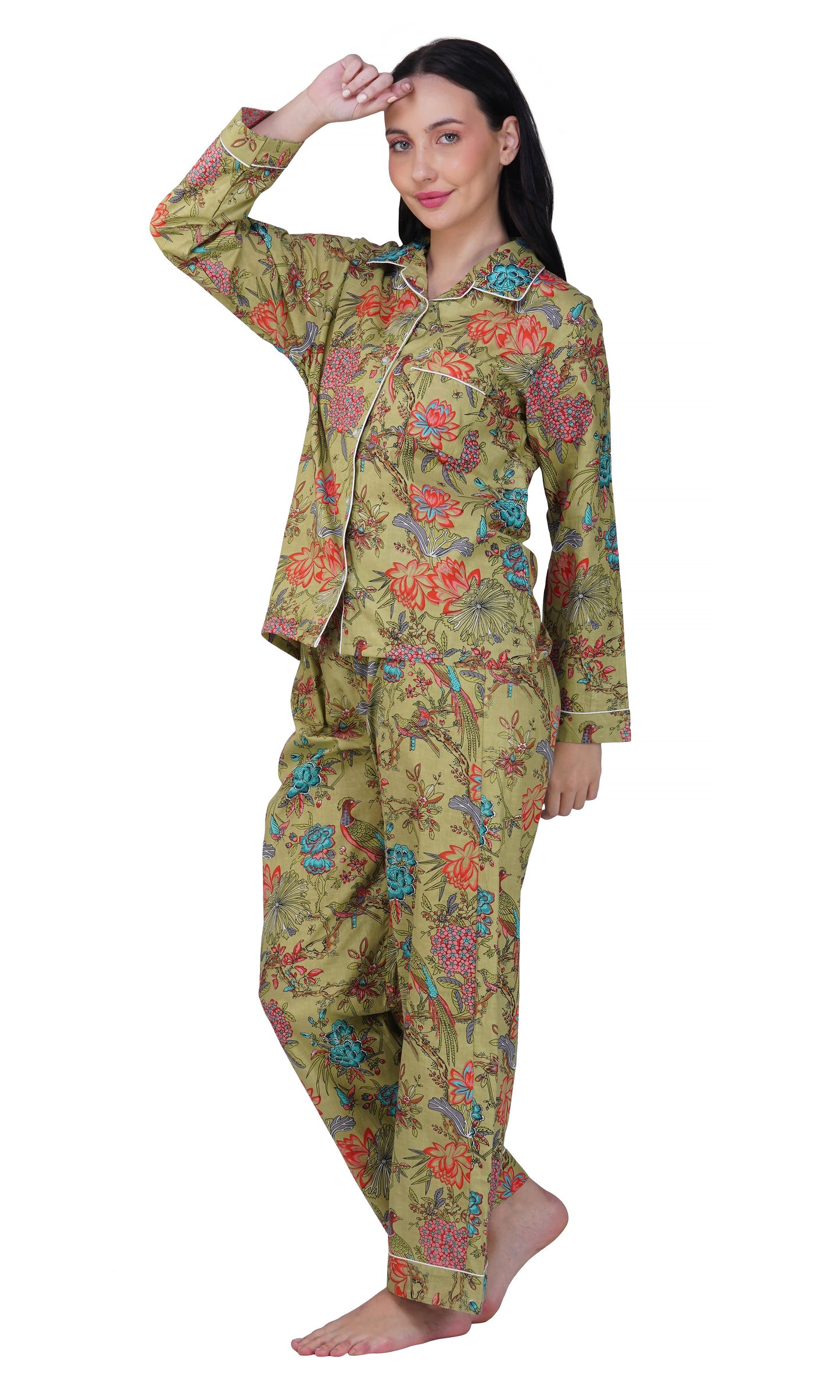 Jungle Majesty: 3-Piece Peacock Pajama Set