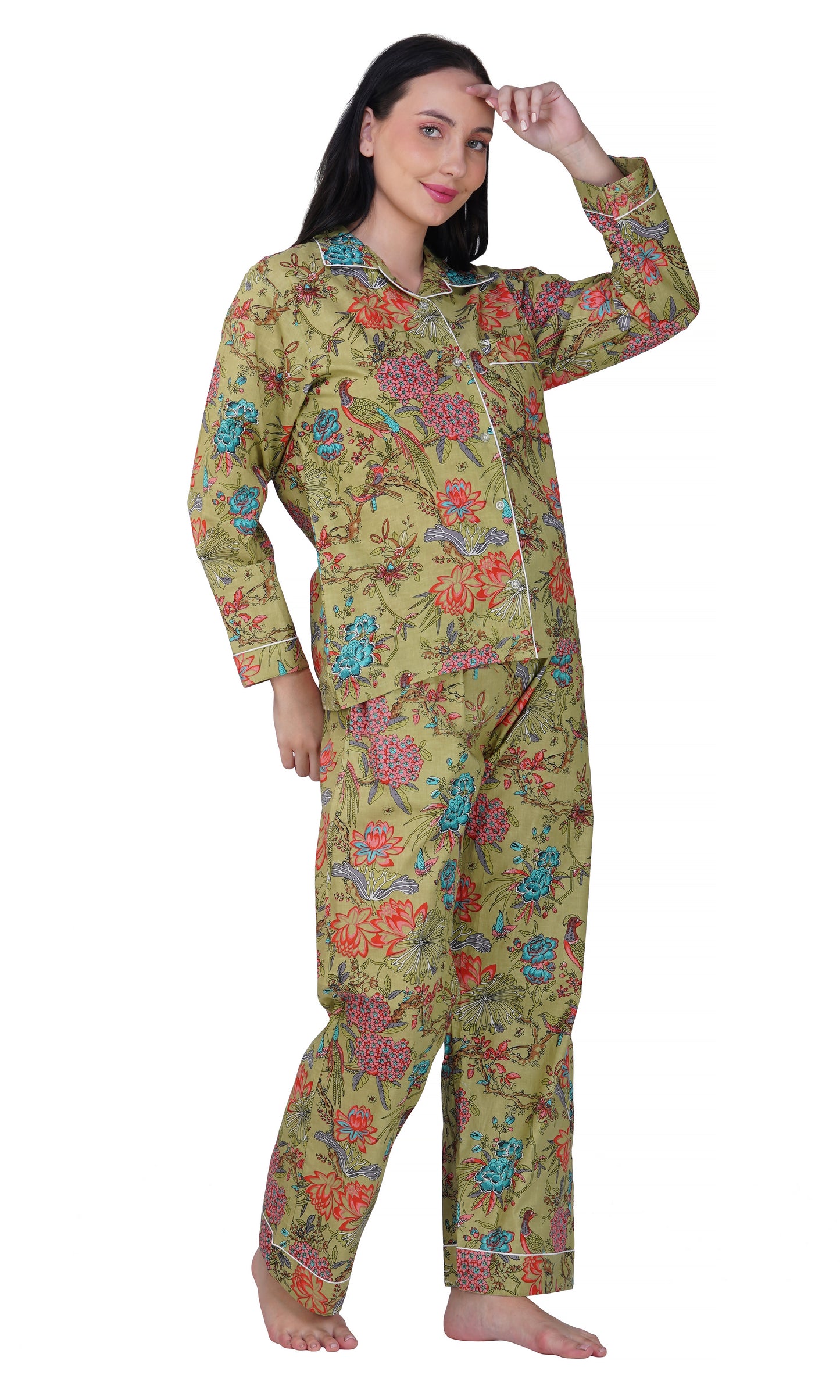 Jungle Majesty: 3-Piece Peacock Pajama Set