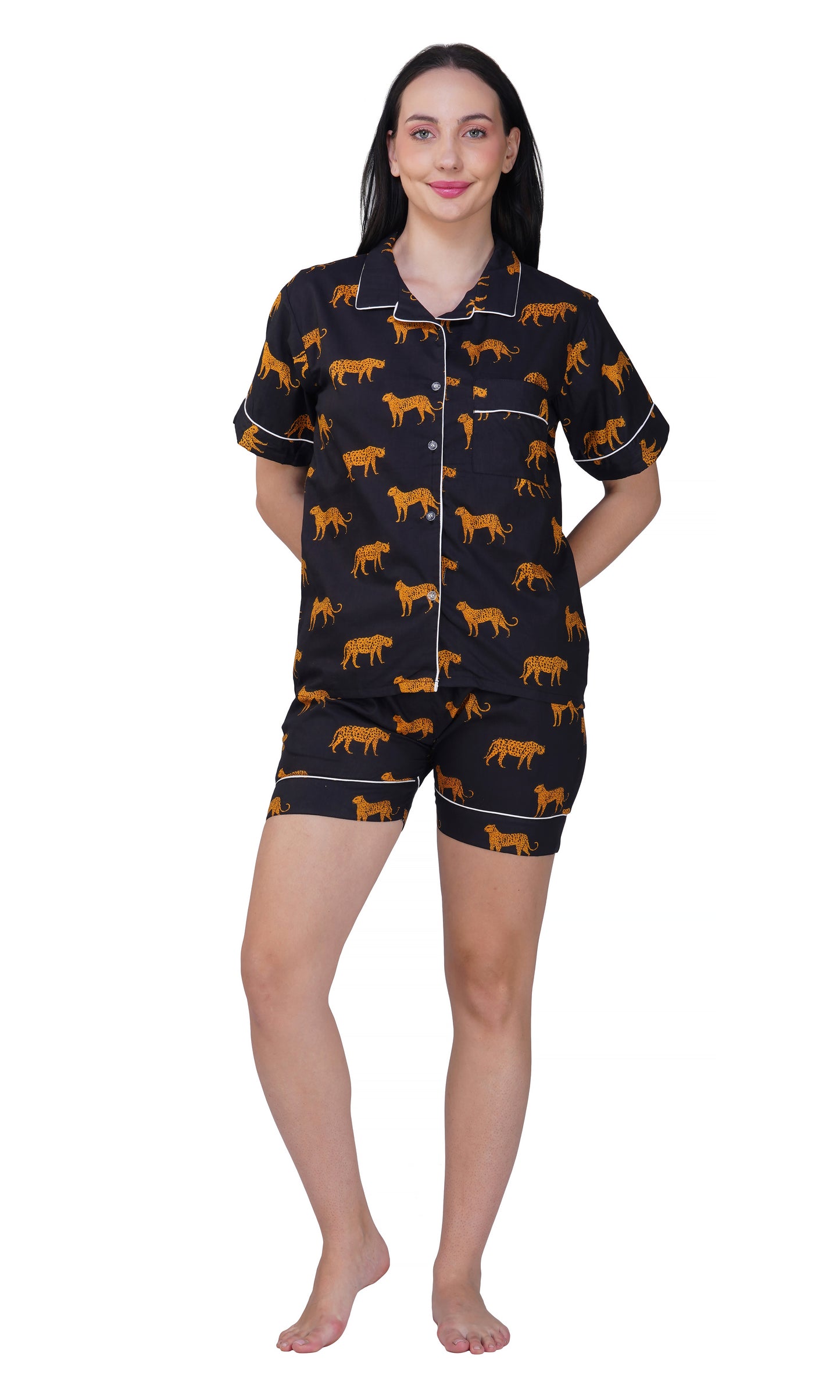 Leopard Luxe: 3-Piece shorts Pajama Set