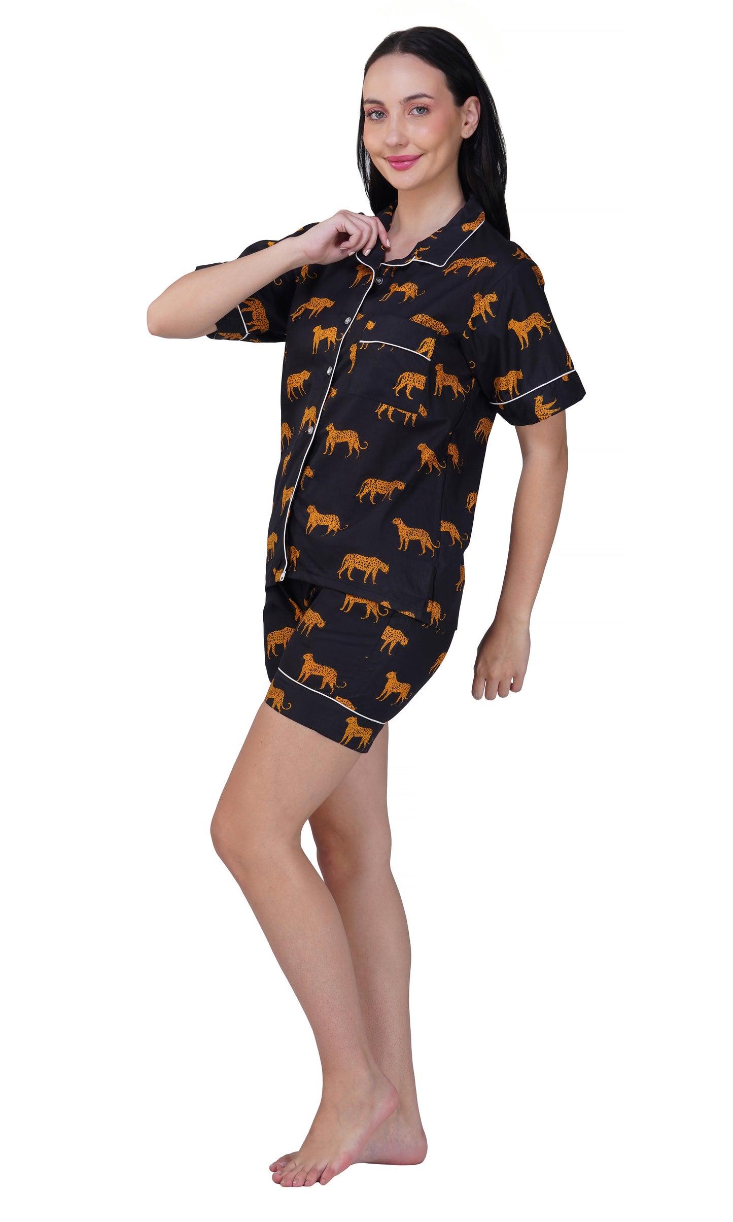 Leopard Luxe: 3-Piece shorts Pajama Set
