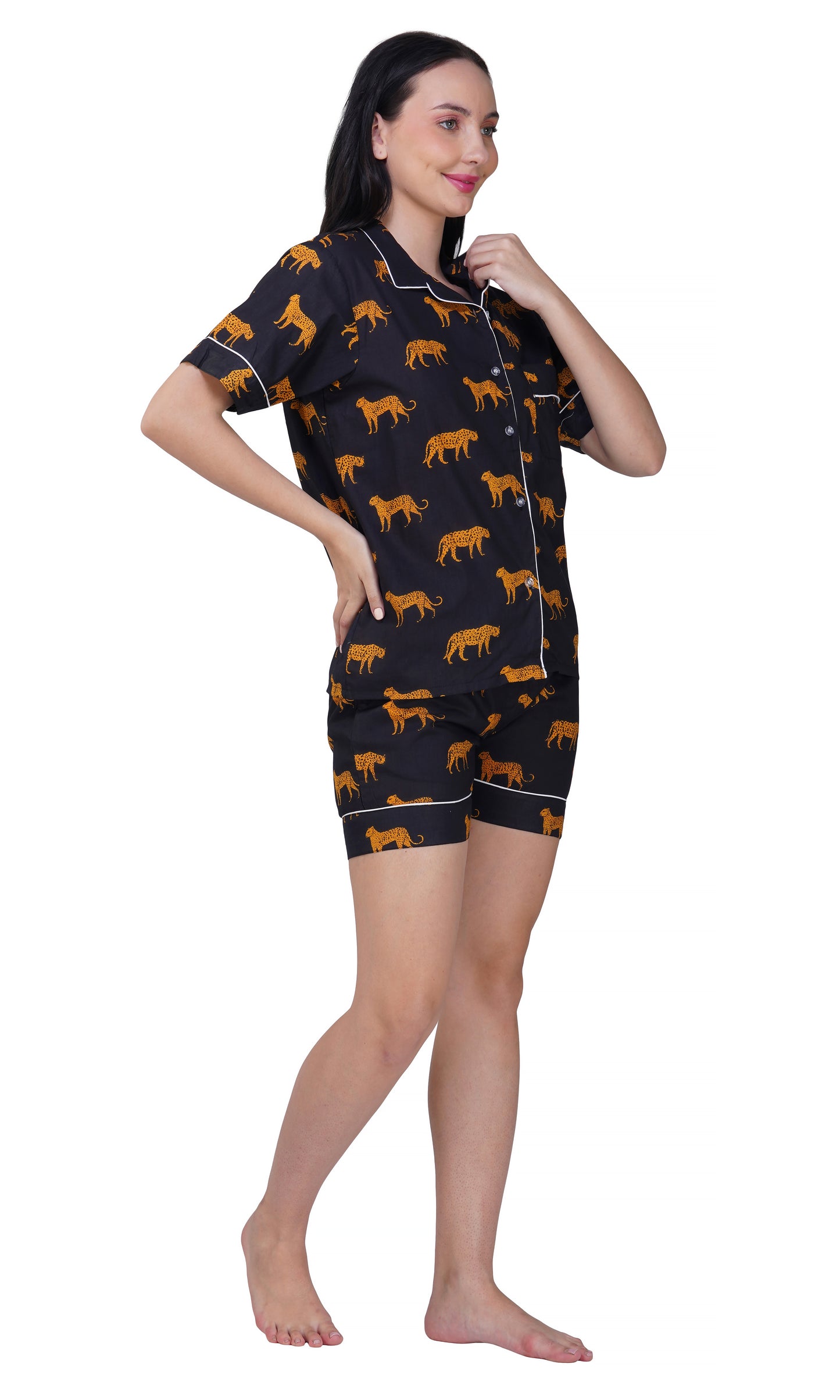 Leopard Luxe: 3-Piece shorts Pajama Set