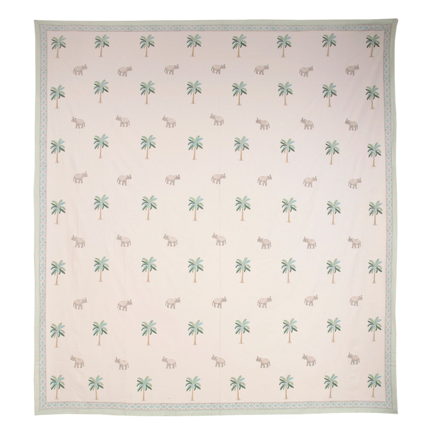 Udaipur Royalty: Palm & Elephant Bedspread