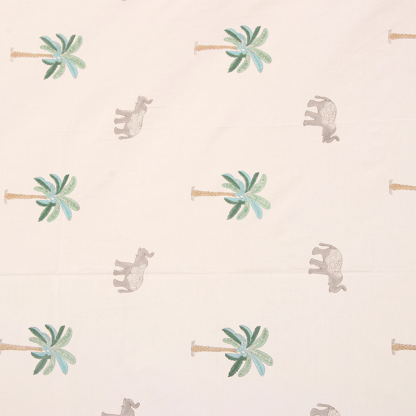 Udaipur Royalty: Palm & Elephant Bedspread