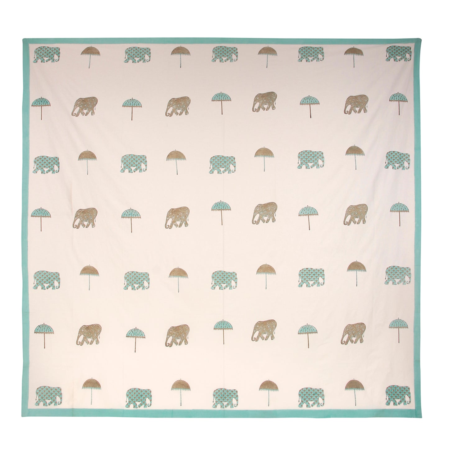 Mughal Elephant & Umbrella Opulence Bedspread