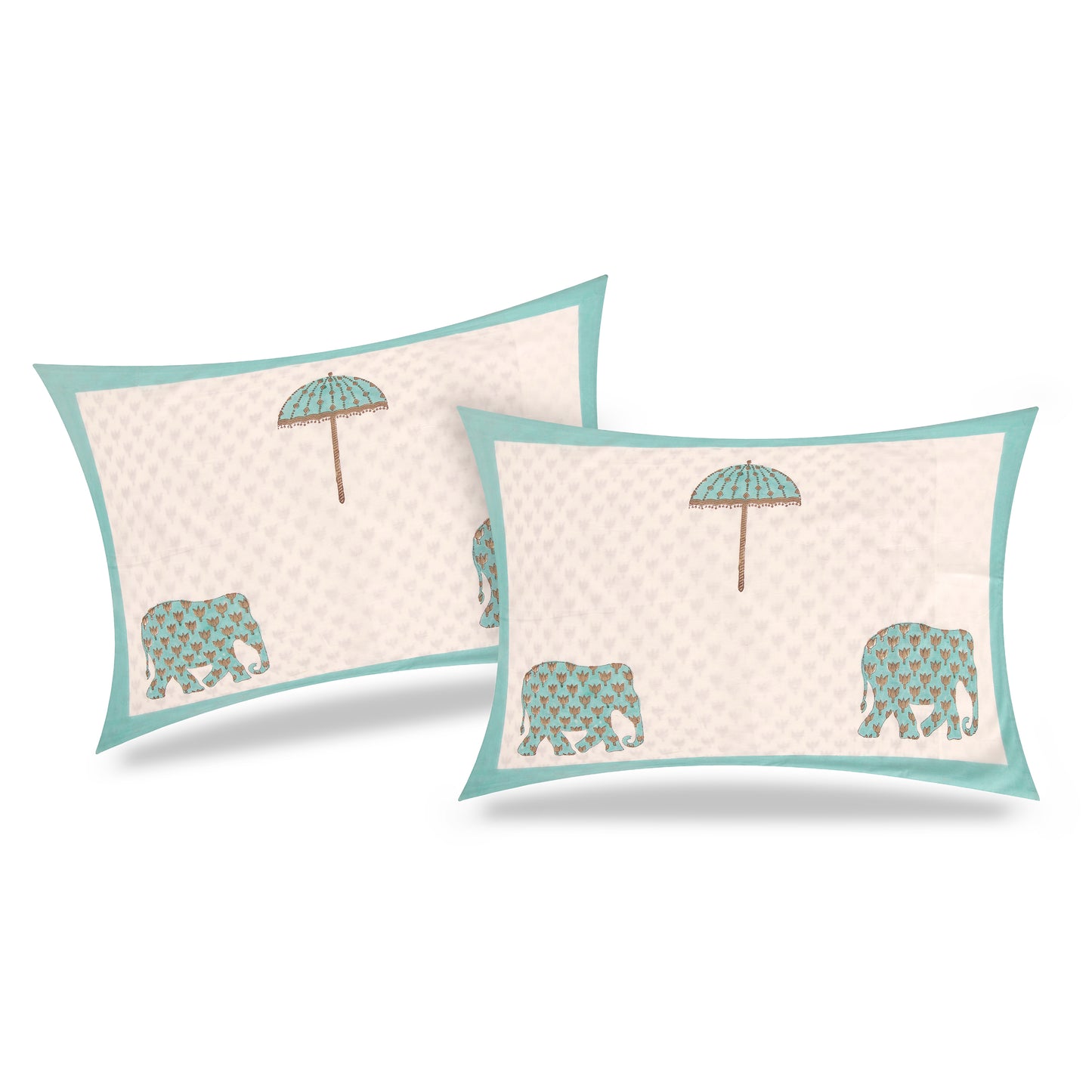 Mughal Elephant & Umbrella Opulence Bedsheet