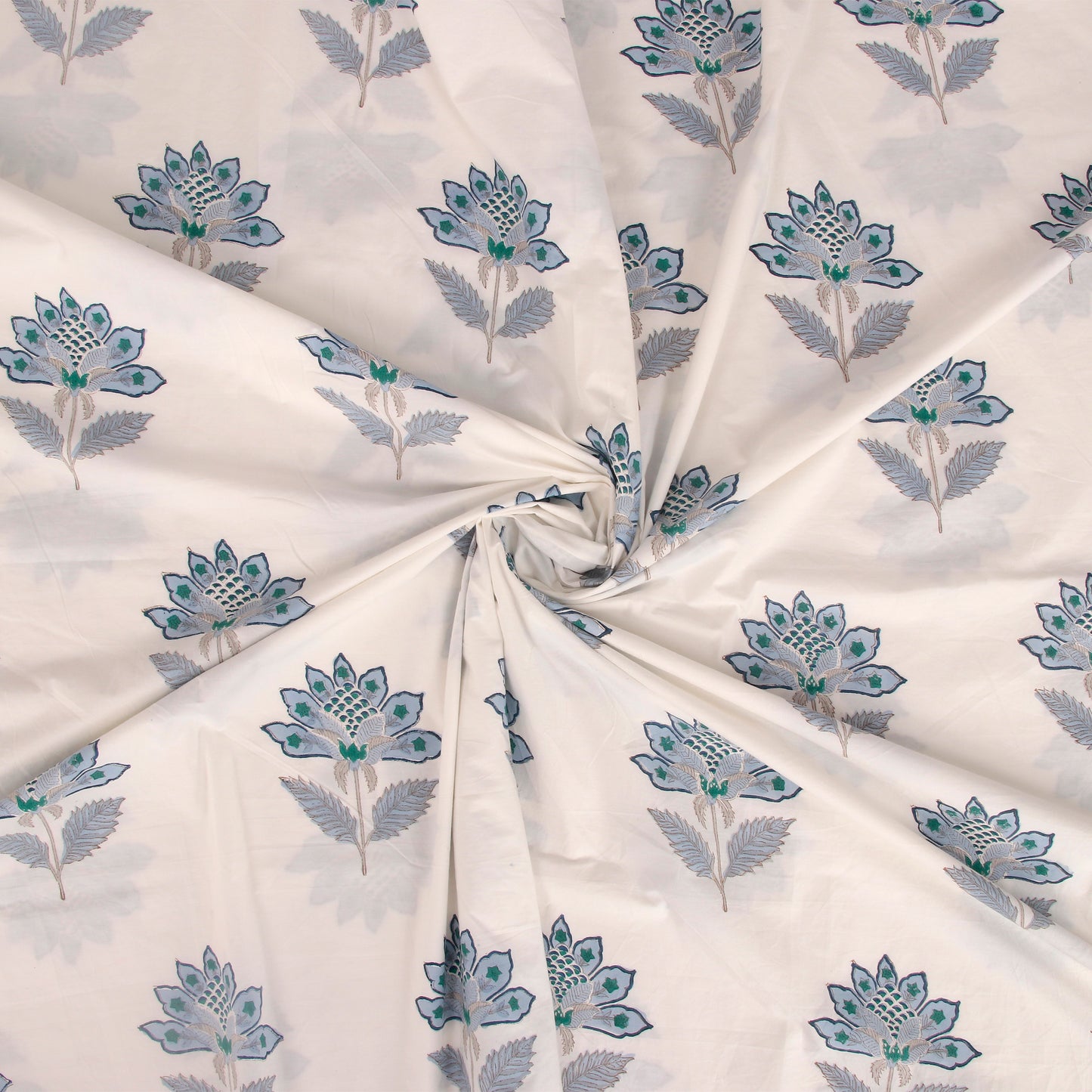Maharaja Blue Blossom Bedspread