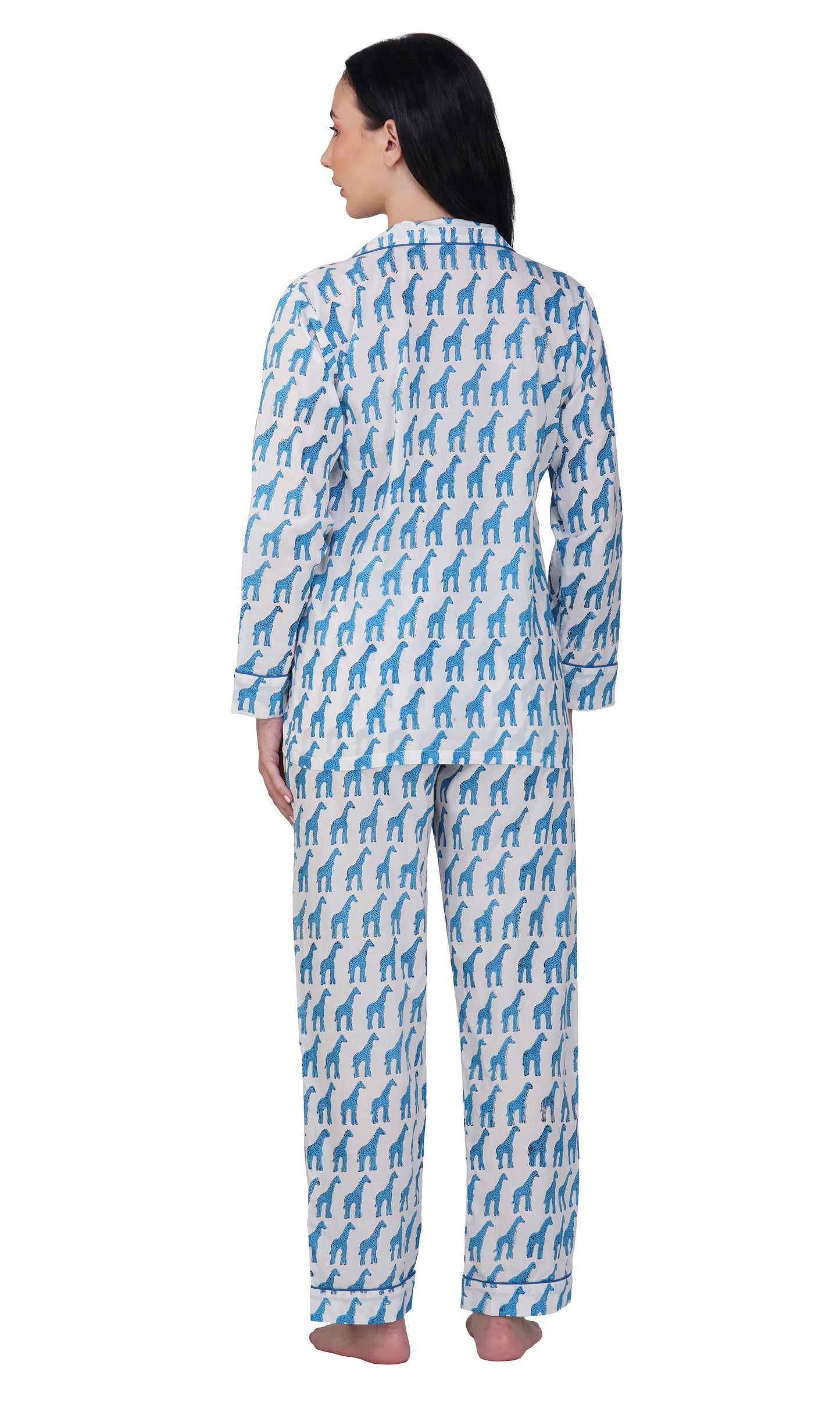 Desert Sky: 3-Piece Blue Camel Print Pajama Set