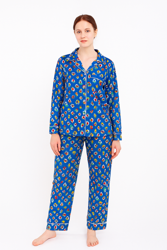 Indigo Bloom Cotton Lounge Set
