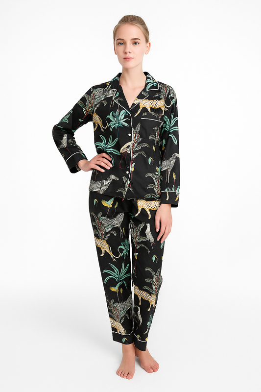 Midnight Safari Cotton Lounge Set