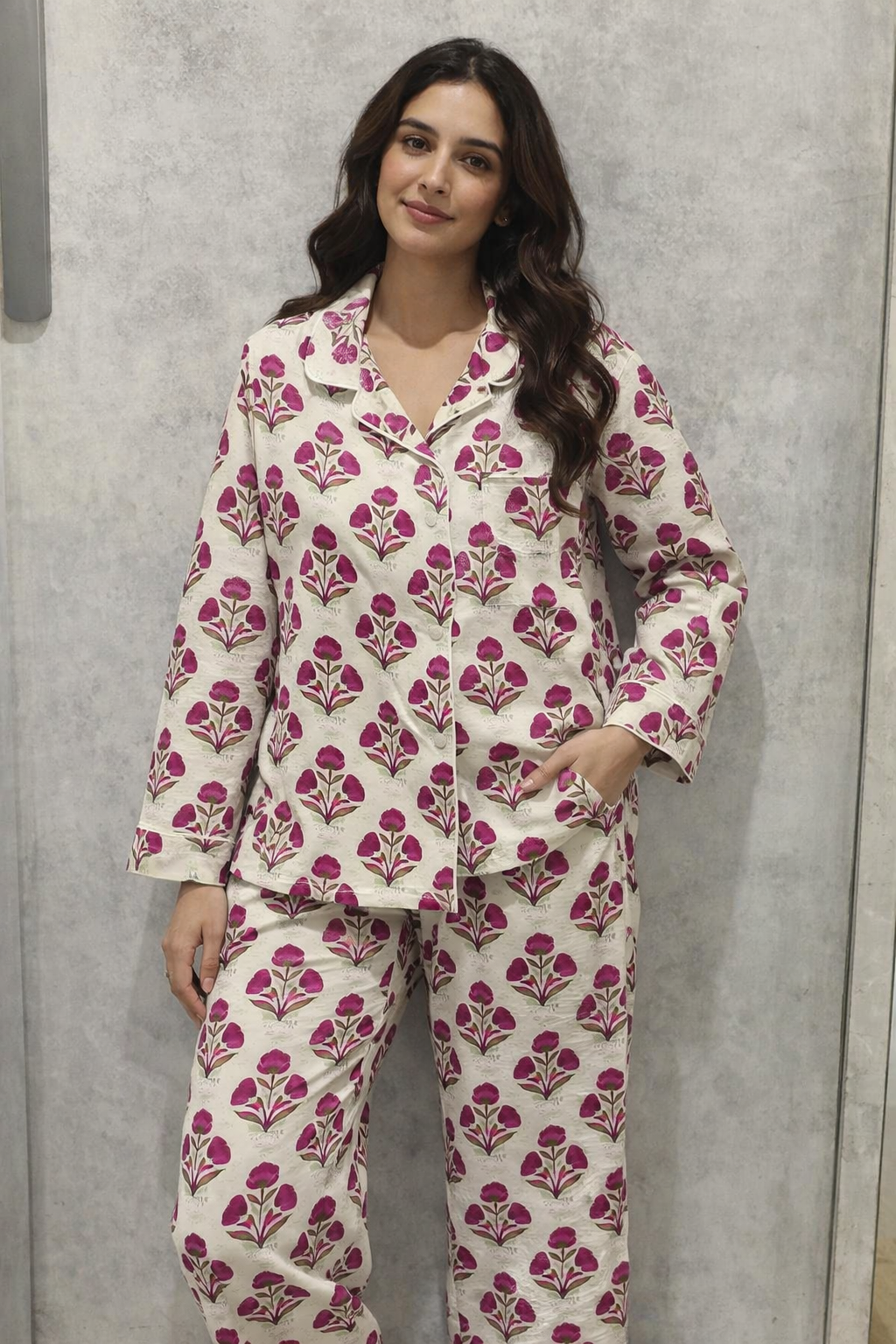 Bloom: 3-Piece Women's Block Printed Pajama Set