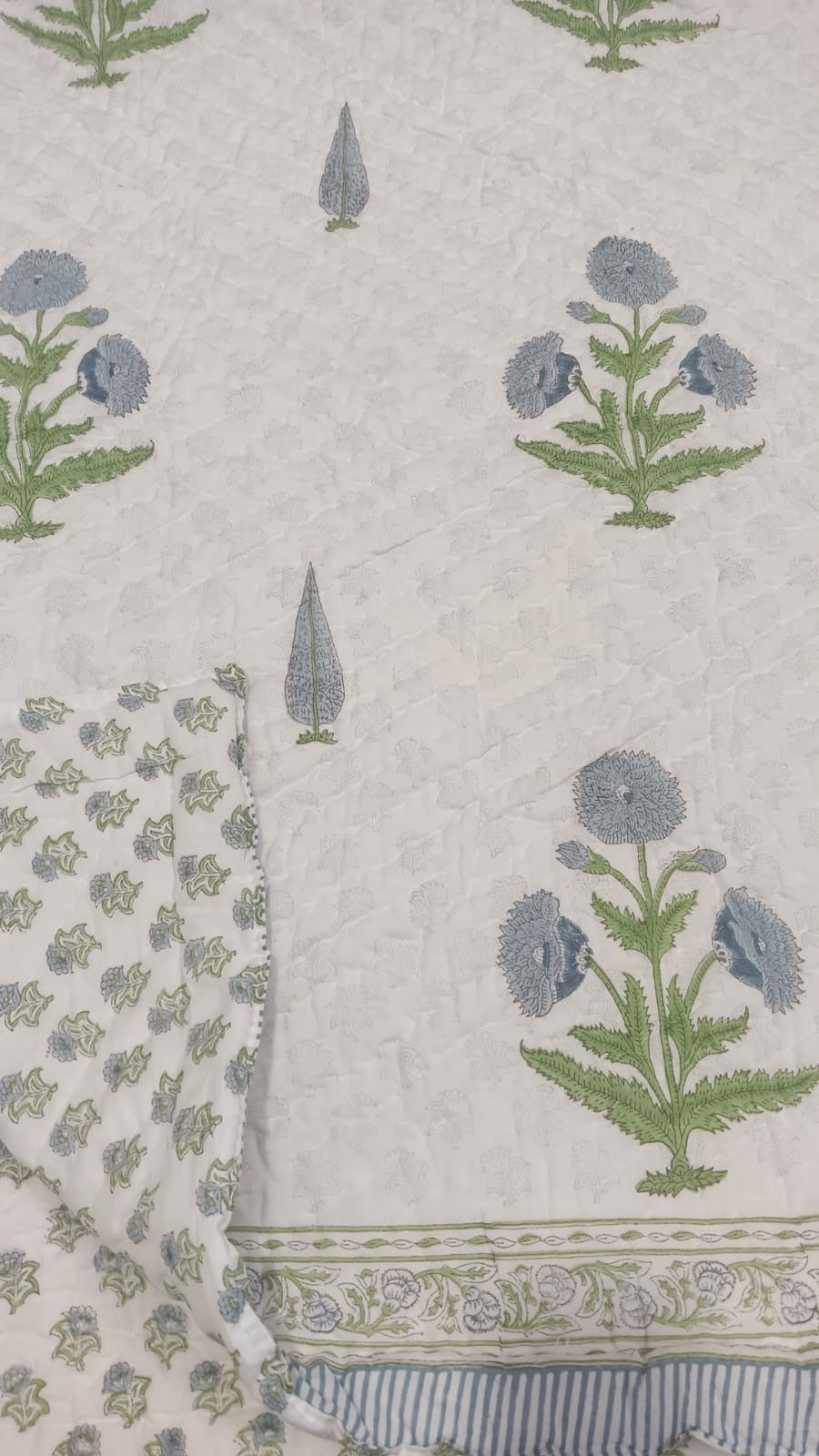 Blue Blossom Handblock Quilt