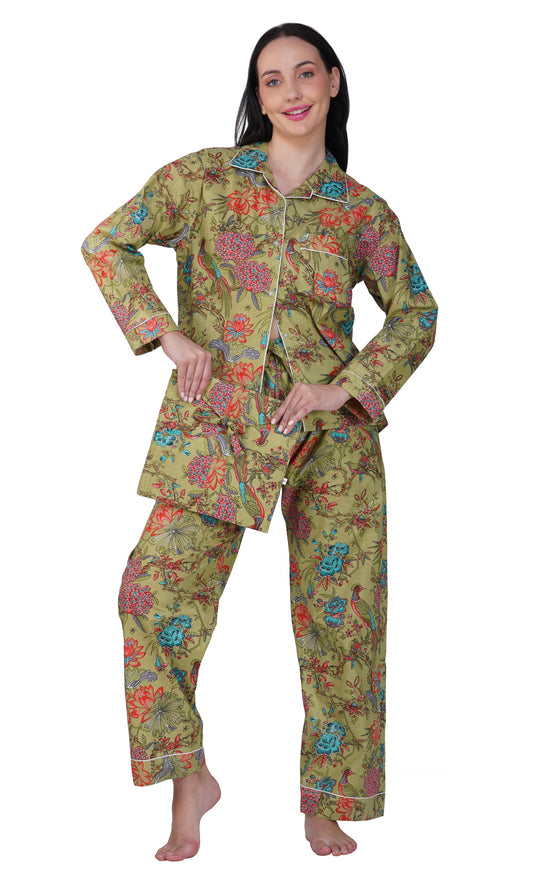 Jungle Majesty: 3-Piece Peacock Pajama Set