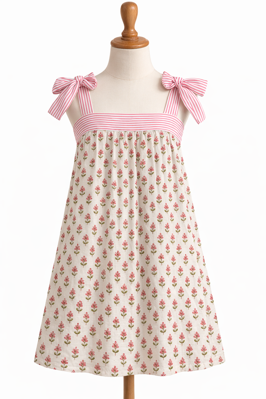 Blush Blossom Bow Dress