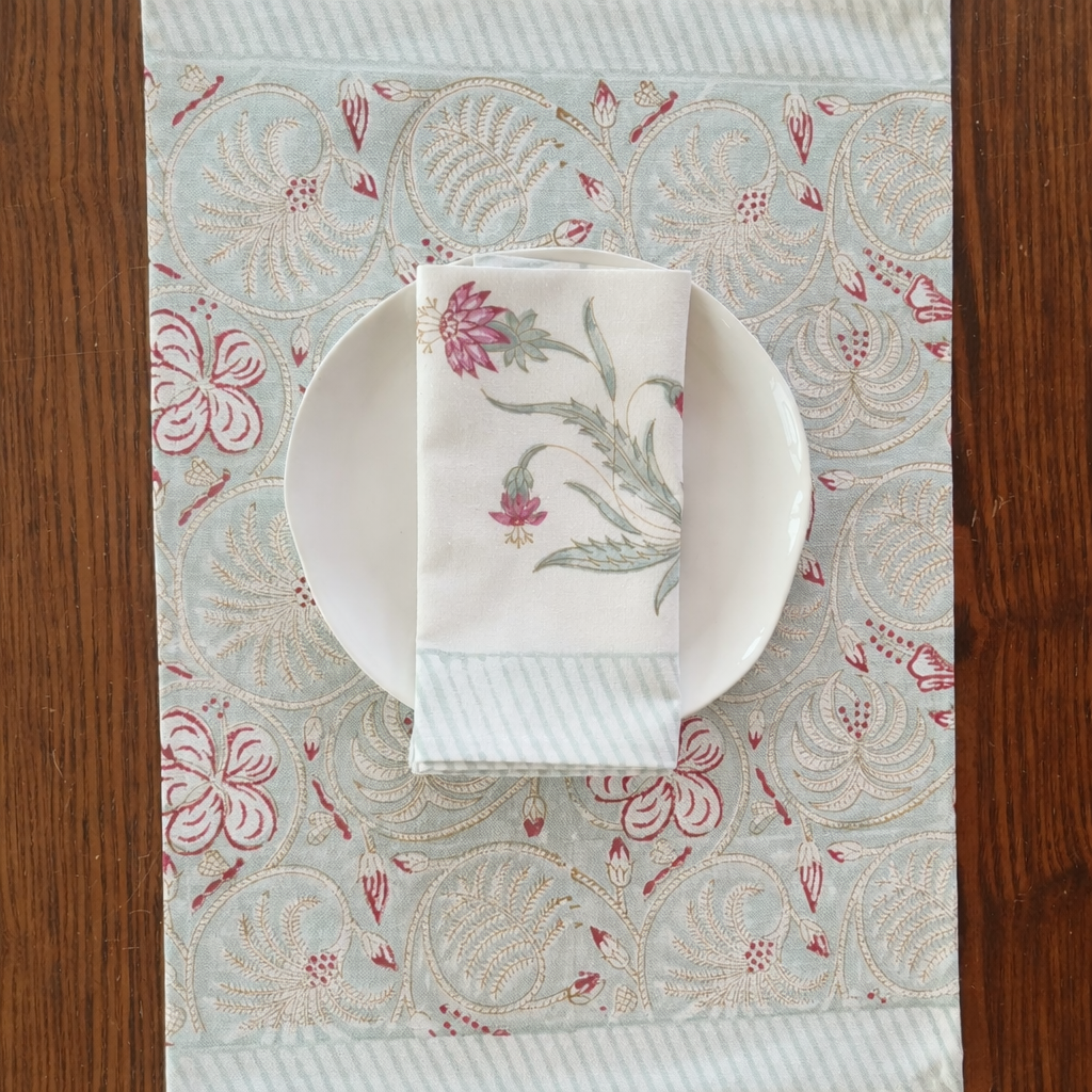 Pastel Petals & Porcelain 6 Placemat & 6 Napkin Set