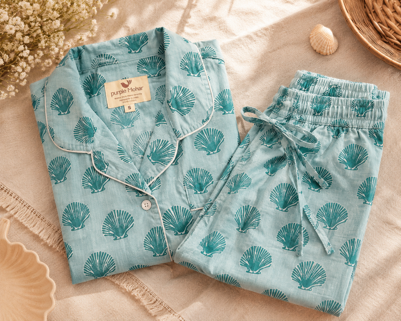 Aqua Shells Pajama Set