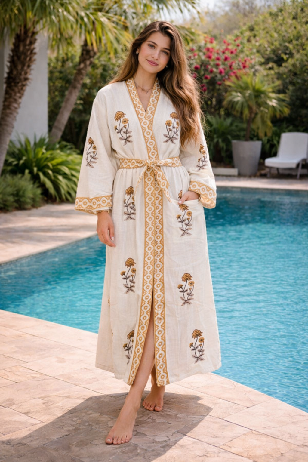 Golden Meadow Waffle Robe