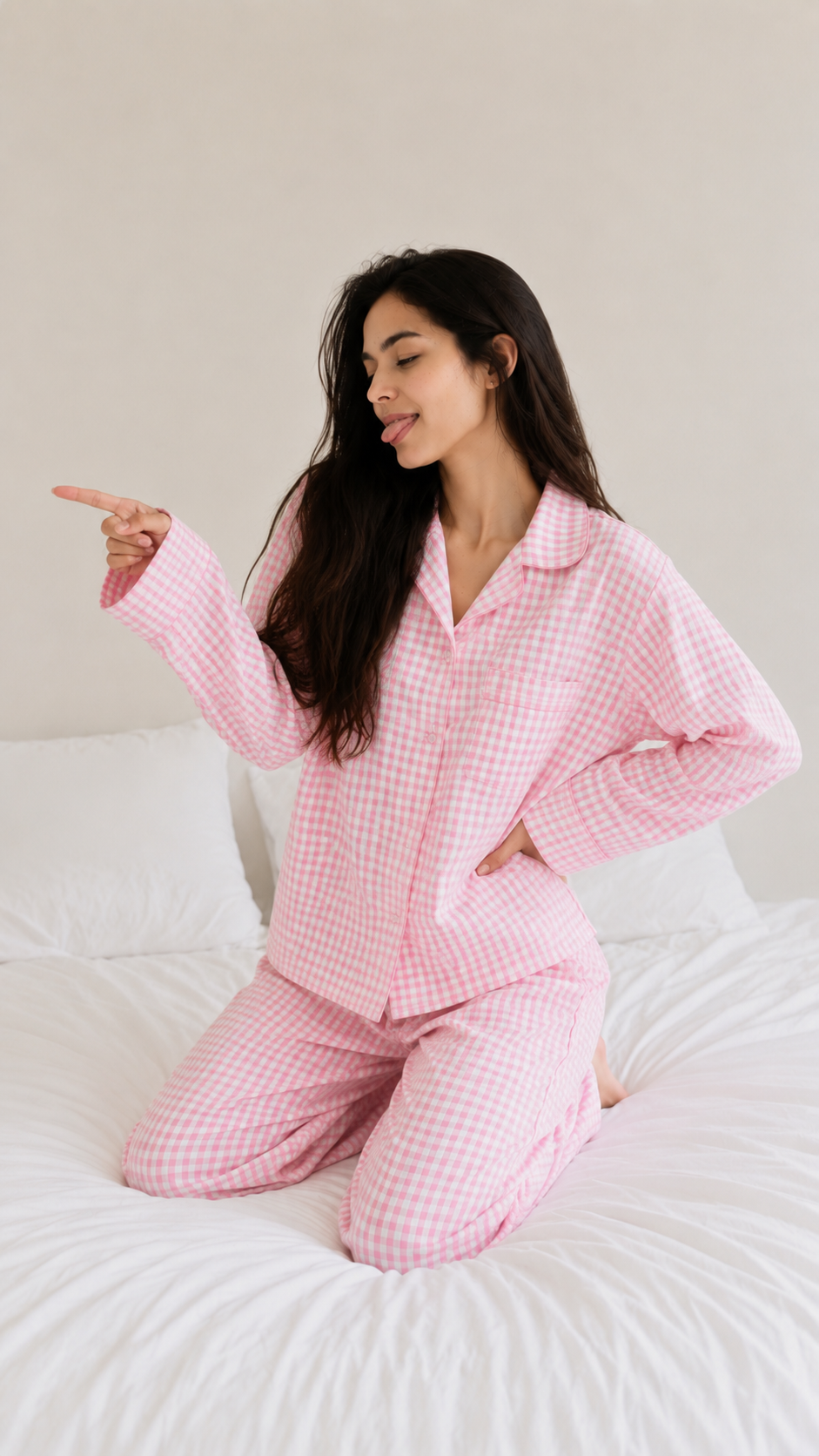 Pink Salt Gingham 2-Piece Loungewear Set