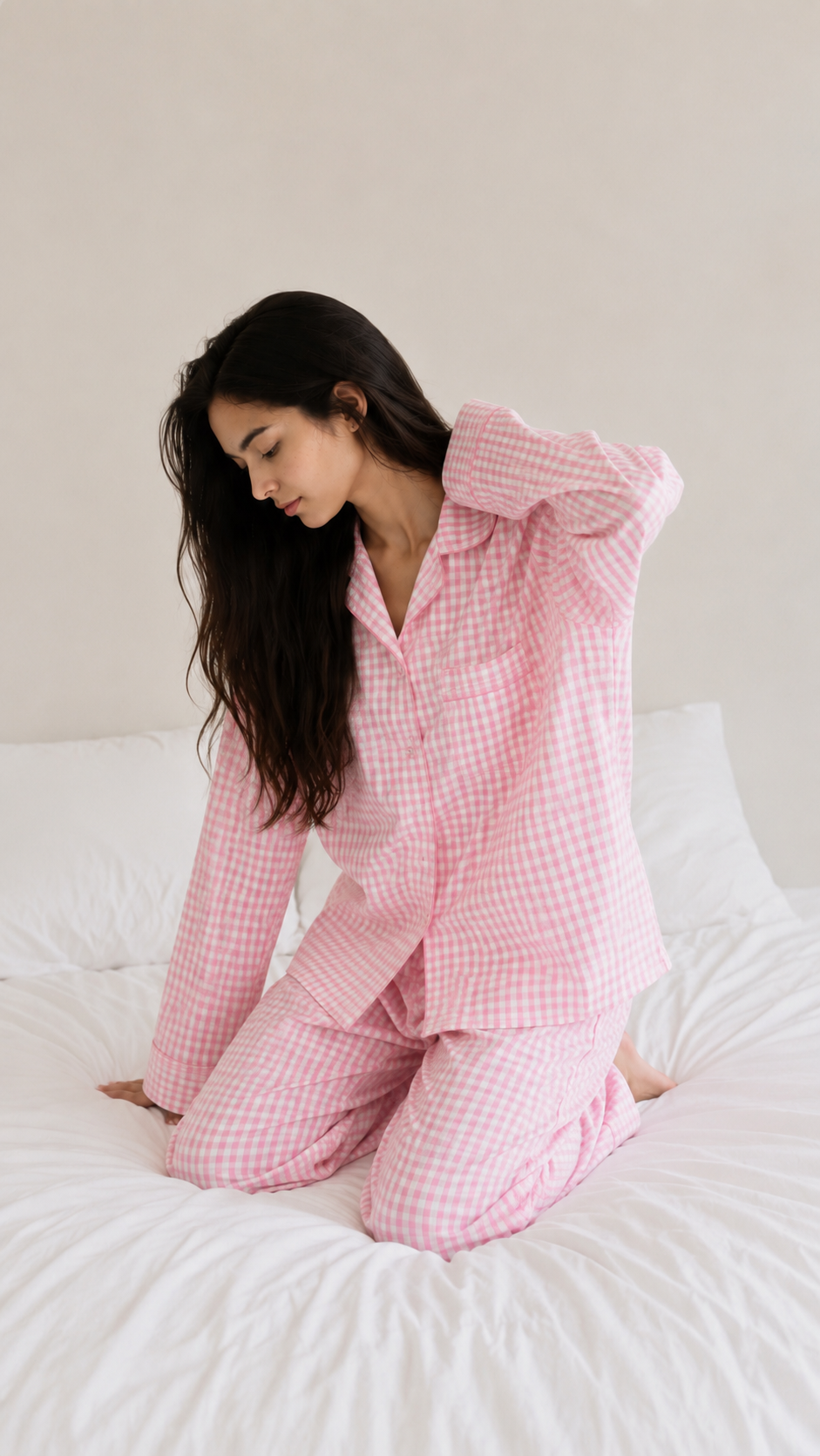 Pink Salt Gingham 2-Piece Loungewear Set