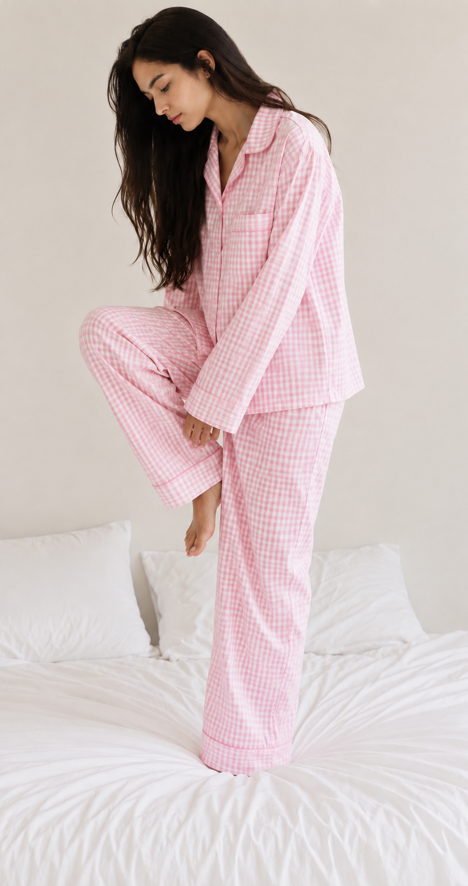 Pink Salt Gingham 2-Piece Loungewear Set