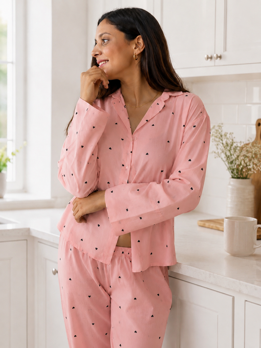 Noir Heart Pajama Set