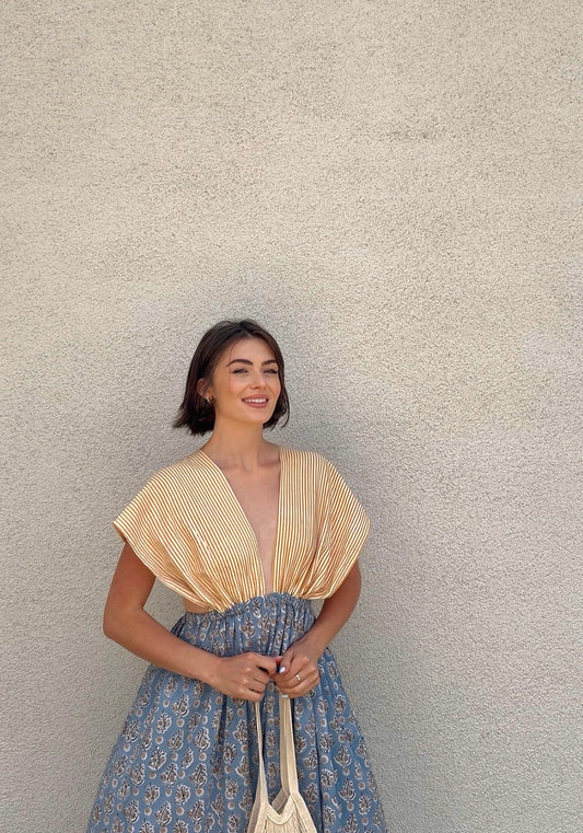 Seaside Bloom Cotton cover up dress